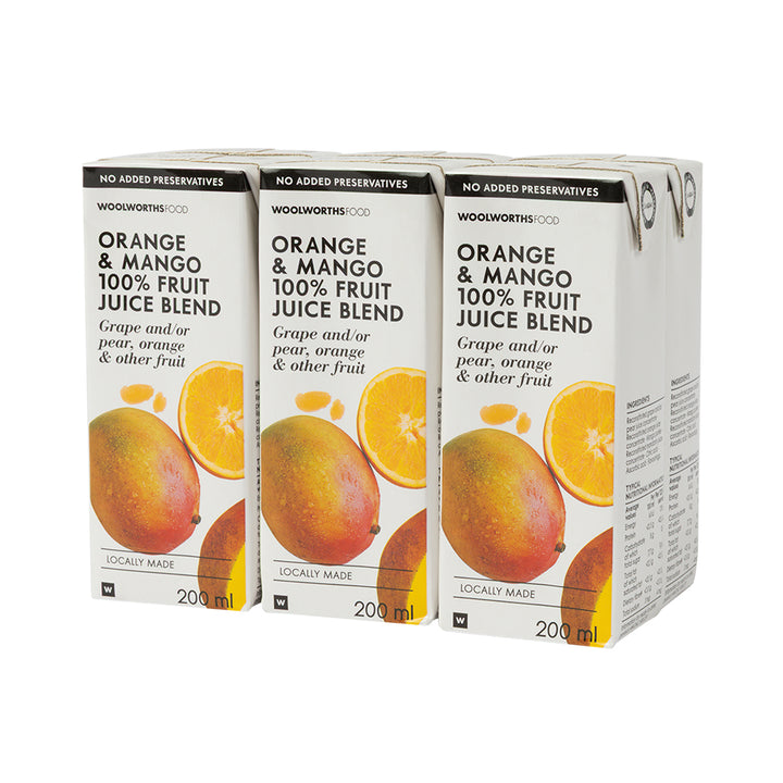 100% Mango & Orange Fruit Juice Blend 6x200ml