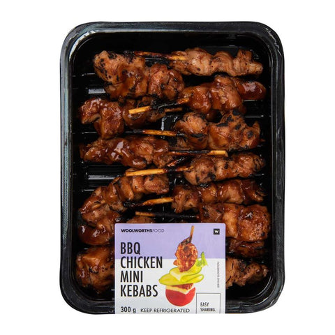 Flame Grilled Sticky BBQ Chicken Kebabs 300g