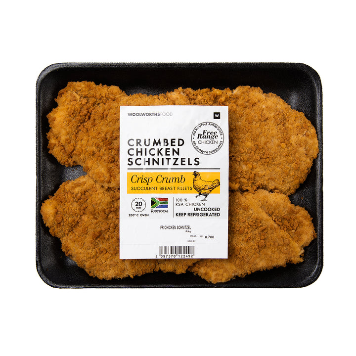 Crumbed Free Range Chicken Schnitzels Avg 700 g