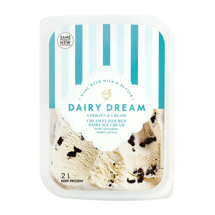 Cookies & Cream Flavoured Dairy Ice Cream 2L