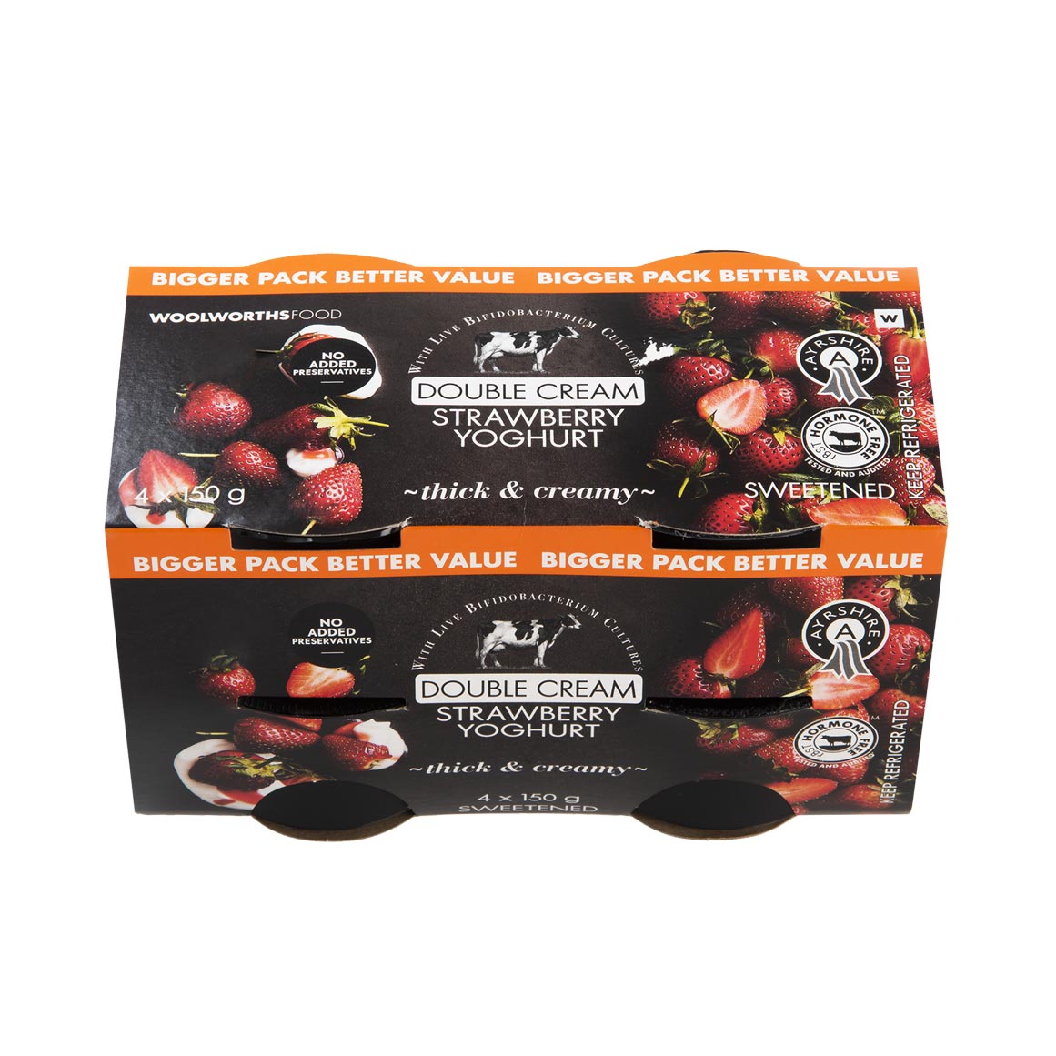 Double Cream Ayrshire Strawberry Yoghurt 4 x 150 g