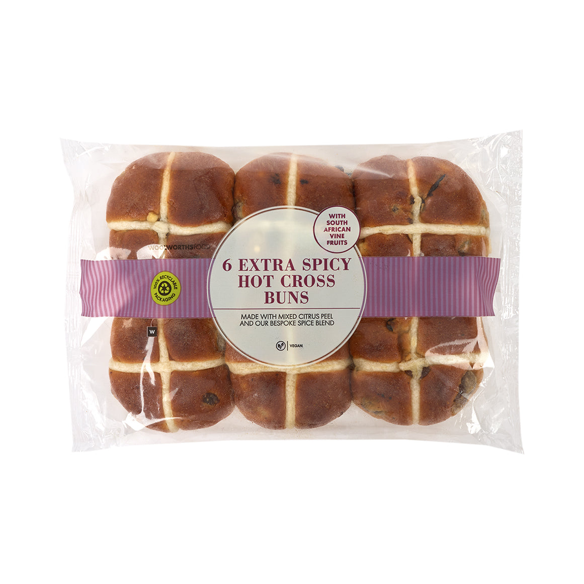 Extra Spicy Hot Cross Buns 6Pk