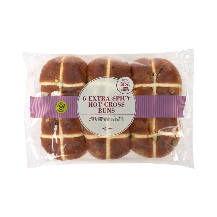 Extra Spicy Hot Cross Buns 6Pk