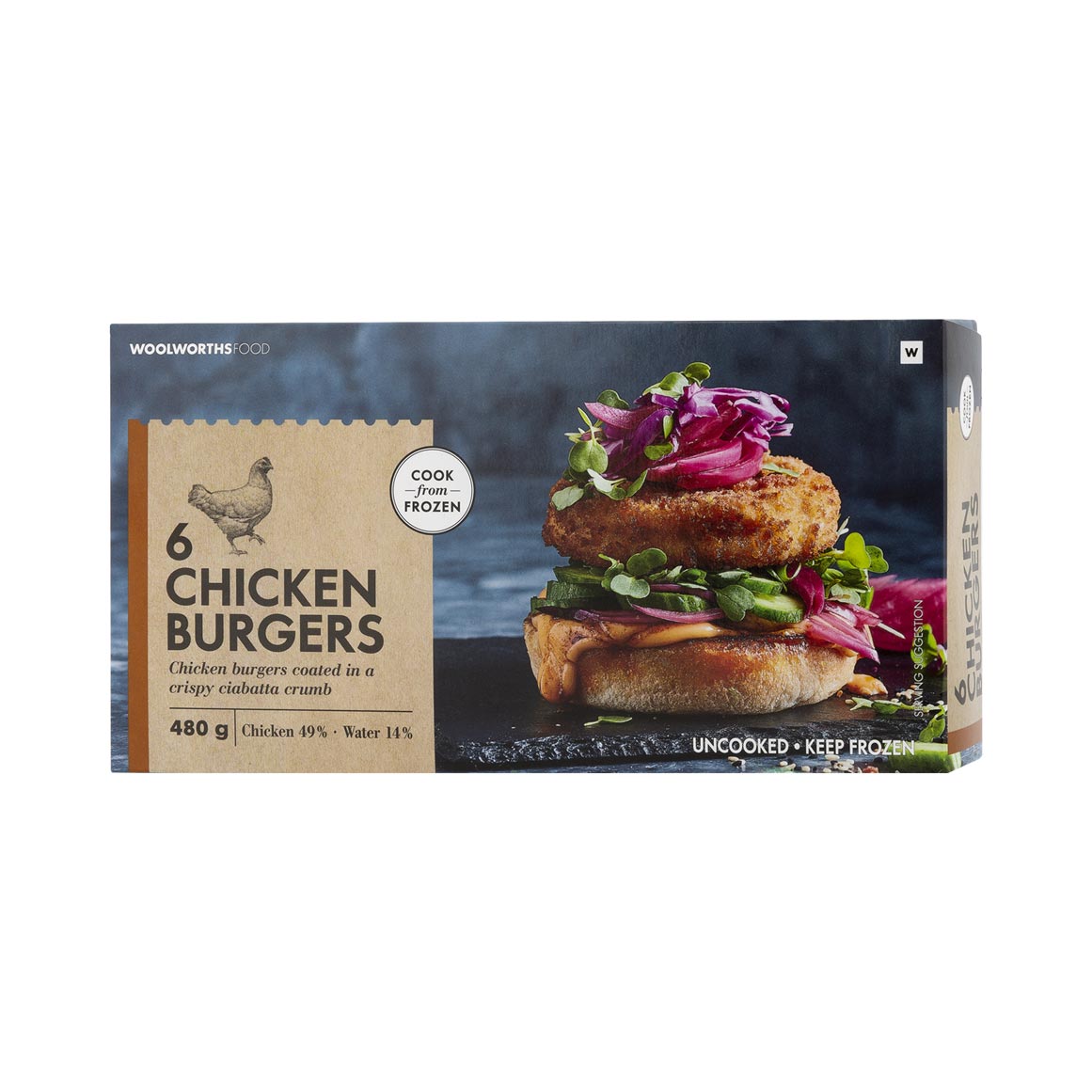 Frozen Crumbed Chicken Burgers 480 g