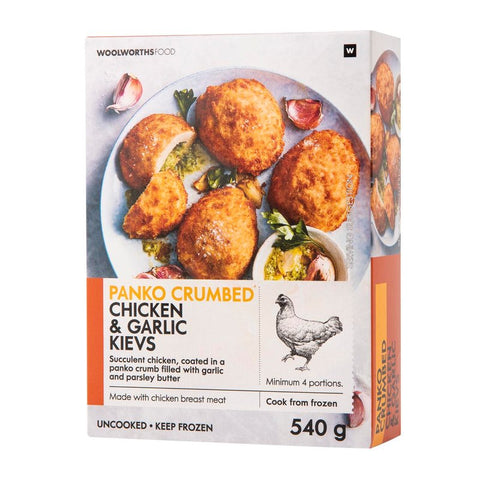 Frozen Panko Crumbed Chicken & Garlic Kievs 540g