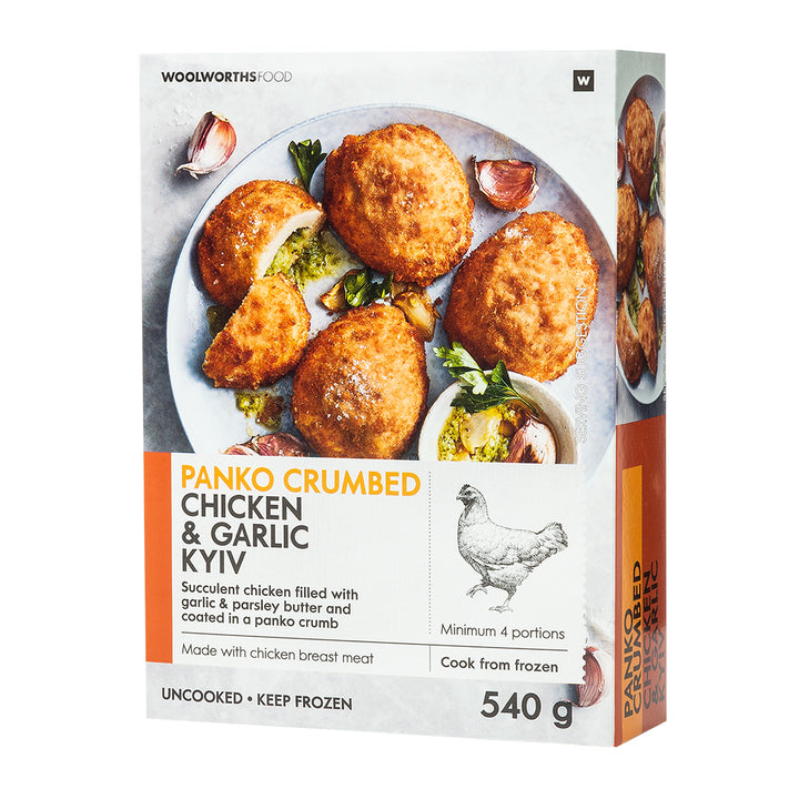 Frozen Panko Crumbed Chicken & Garlic Kievs 540g