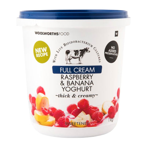 Full Cream Raspberry & Banana Yoghurt 1 kg