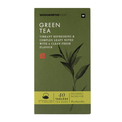 Green Tea Tagless Tea Bags 40 Pk