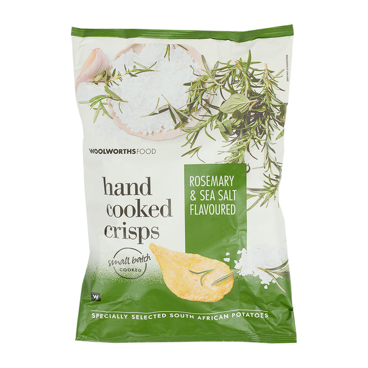 Hand Cooked Rosemary and Sea Salt Flavoured Potato Crisps 125 g