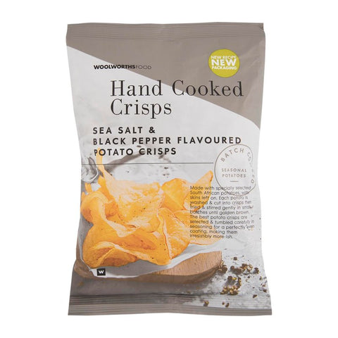 Handcooked Sea Salt & Black Pepper Potato Crisps 125g