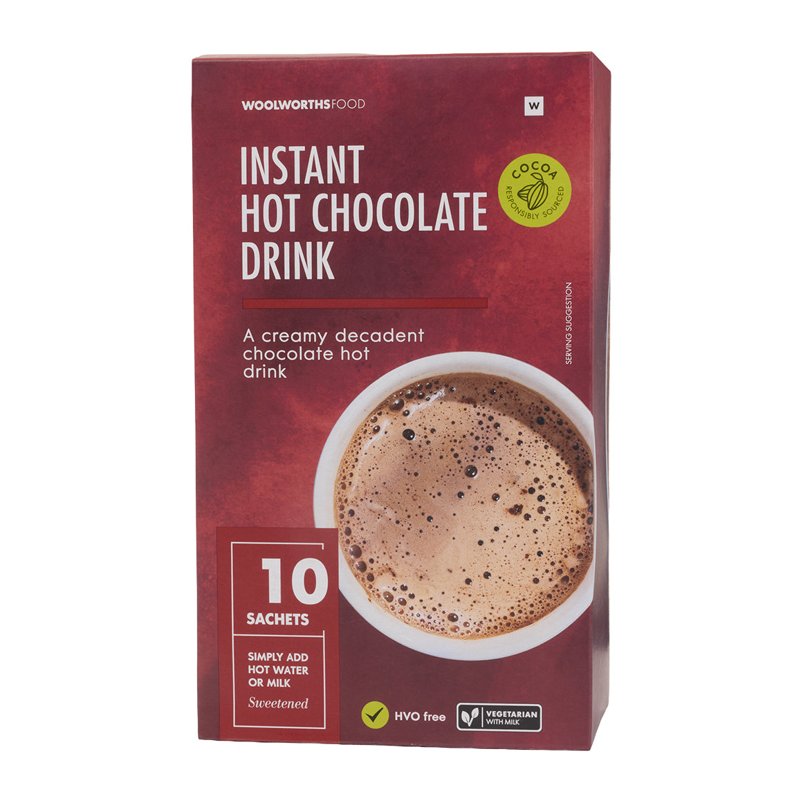 Instant Hot Chocolate Flavoured Drink Sachets 10 x 25 g