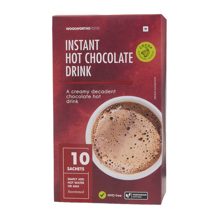 Instant Hot Chocolate Flavoured Drink Sachets 10 x 25 g
