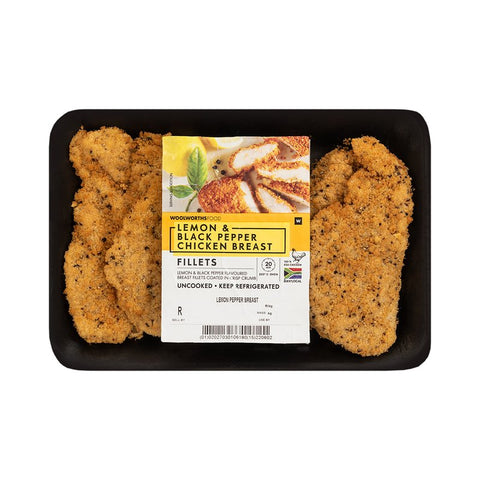 Lemon & Black Pepper Crumbed Chicken Breast Fillets Avg 500 g