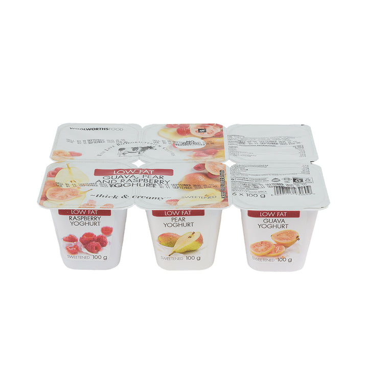 Low Fat Raspberry, Pear & Guava Yoghurt 6x100g
