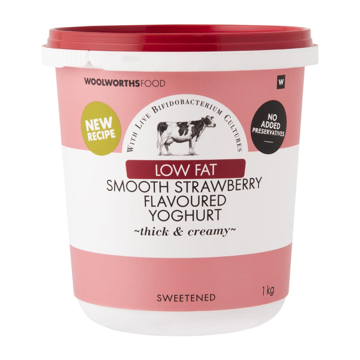 Low Fat Smooth Strawberry Flavoured Yoghurt 1Kg