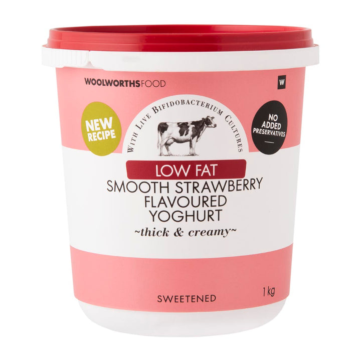 Low Fat Smooth Strawberry Flavoured Yoghurt 1Kg