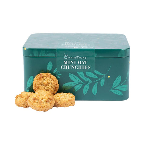 Mini Oat Crunchies in Green with Gold Embossed Tin 120 g