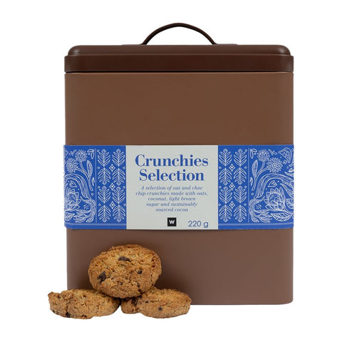 Oat and Choc Chip Crunchie Selection in Brown Tin 220 g