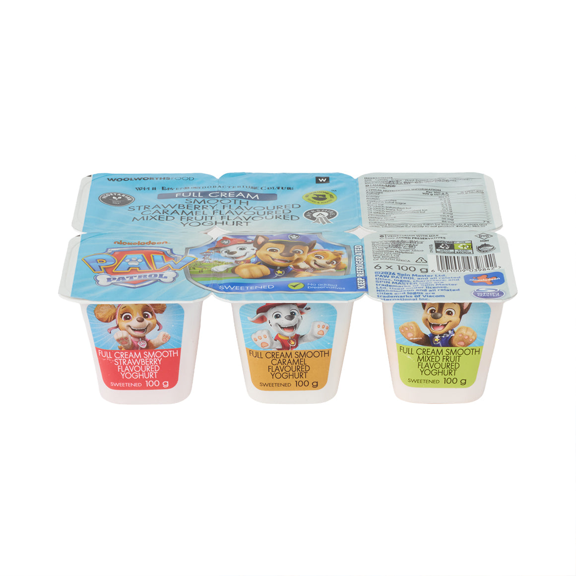 Paw Patrol Full Cream Ayrshire Yoghurt 6x100g