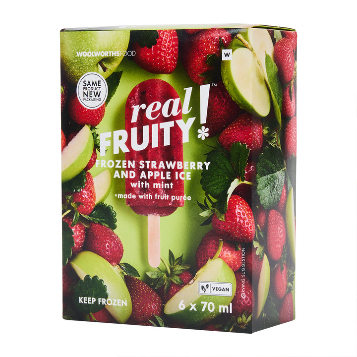Frozen Strawberry Ice Lollies 6x70ml