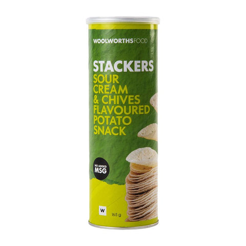 Stackers Sour Cream and Chives Flavoured Potato Snack 165 g