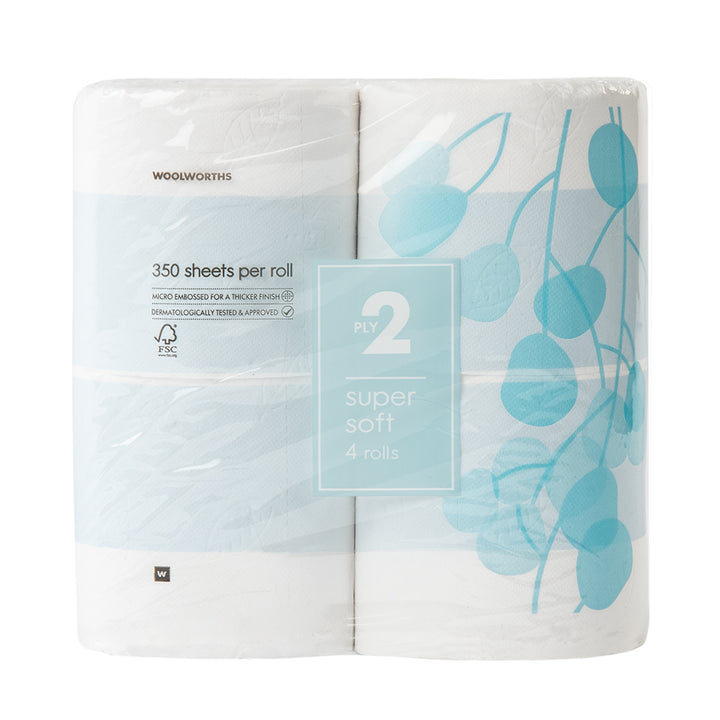 Super Soft 2 Ply Toilet Paper 4Pk