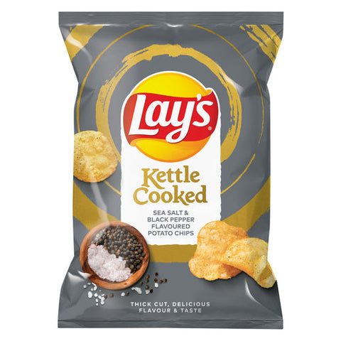 Lay's Sea Salt & Black Pepper Kettle Cooked Potato Chips 120g