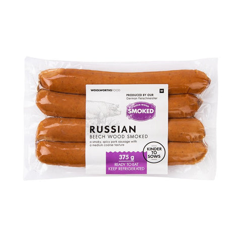 Beech Wood Smoked Russian Sausages 375 g