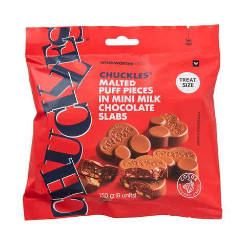 CHUCKLES??? Malted Puffs in Milk Chocolate Mini Slabs 150 g