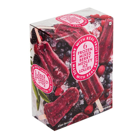 Frozen Mixed Berry Medley Ice Lollies 6x70ml