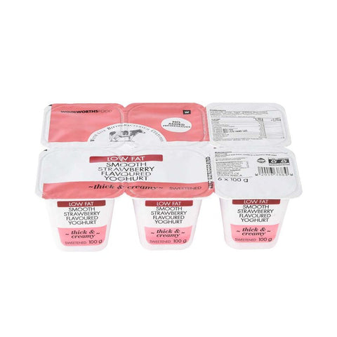 Low Fat Smooth Strawberry Yoghurt 6x100g