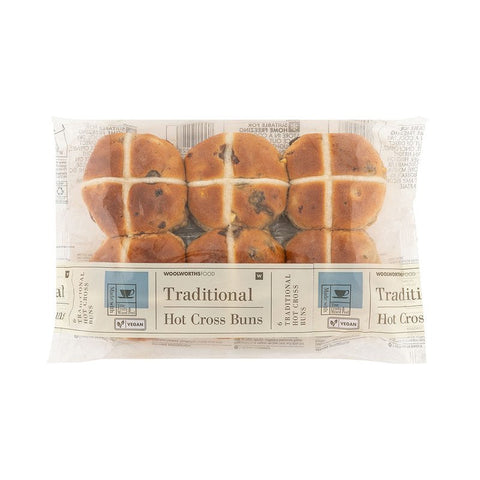 Traditional Hot Cross Buns 6Pk