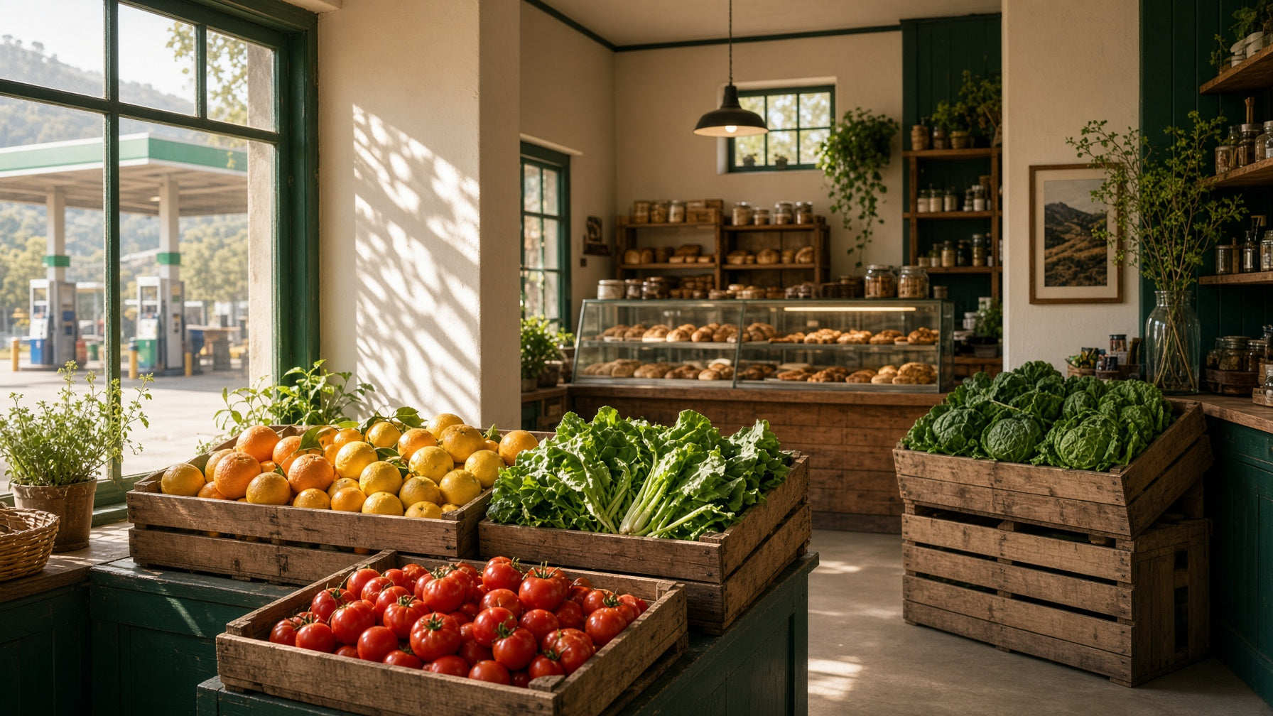 Produce crates inside G.C. Gypsey Convenience Center